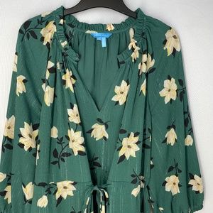 Draper James | 2X | Green & White Floral Dress